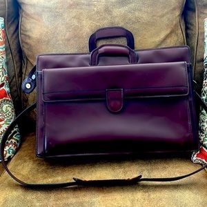 HARTMANN Vintage oxblood all leather executive briefcase with strap VGC like new